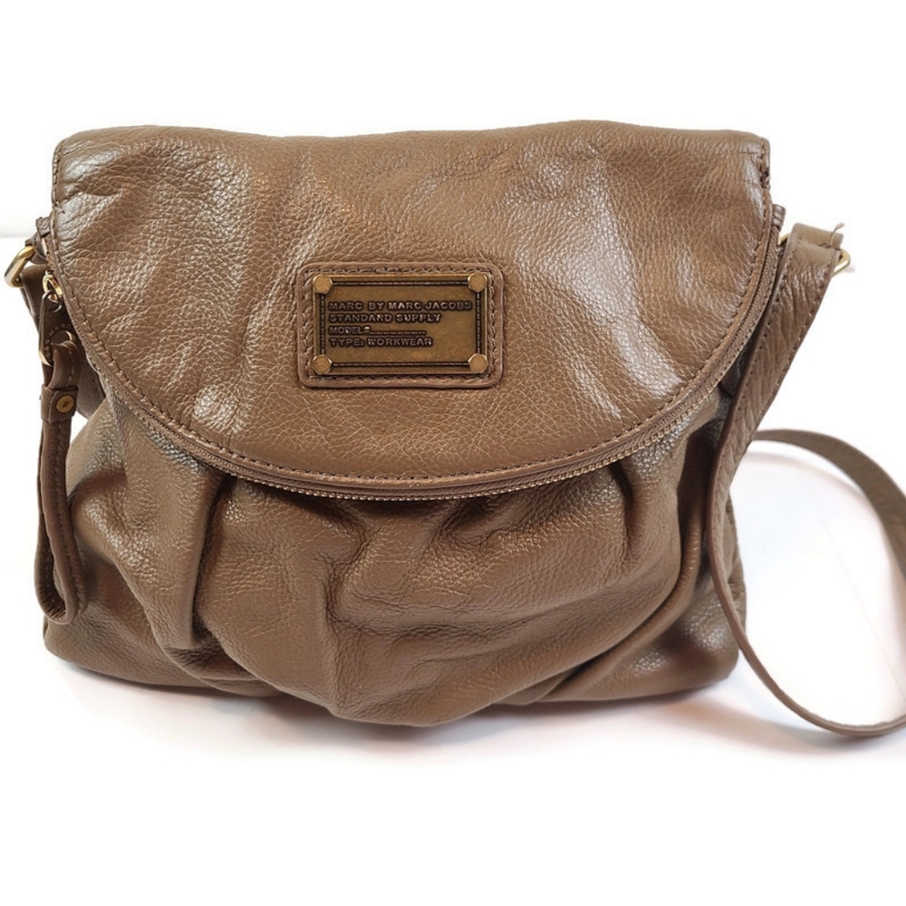 Marc by Marc Jacobs light Brown Leather Crossbody Flap Bag